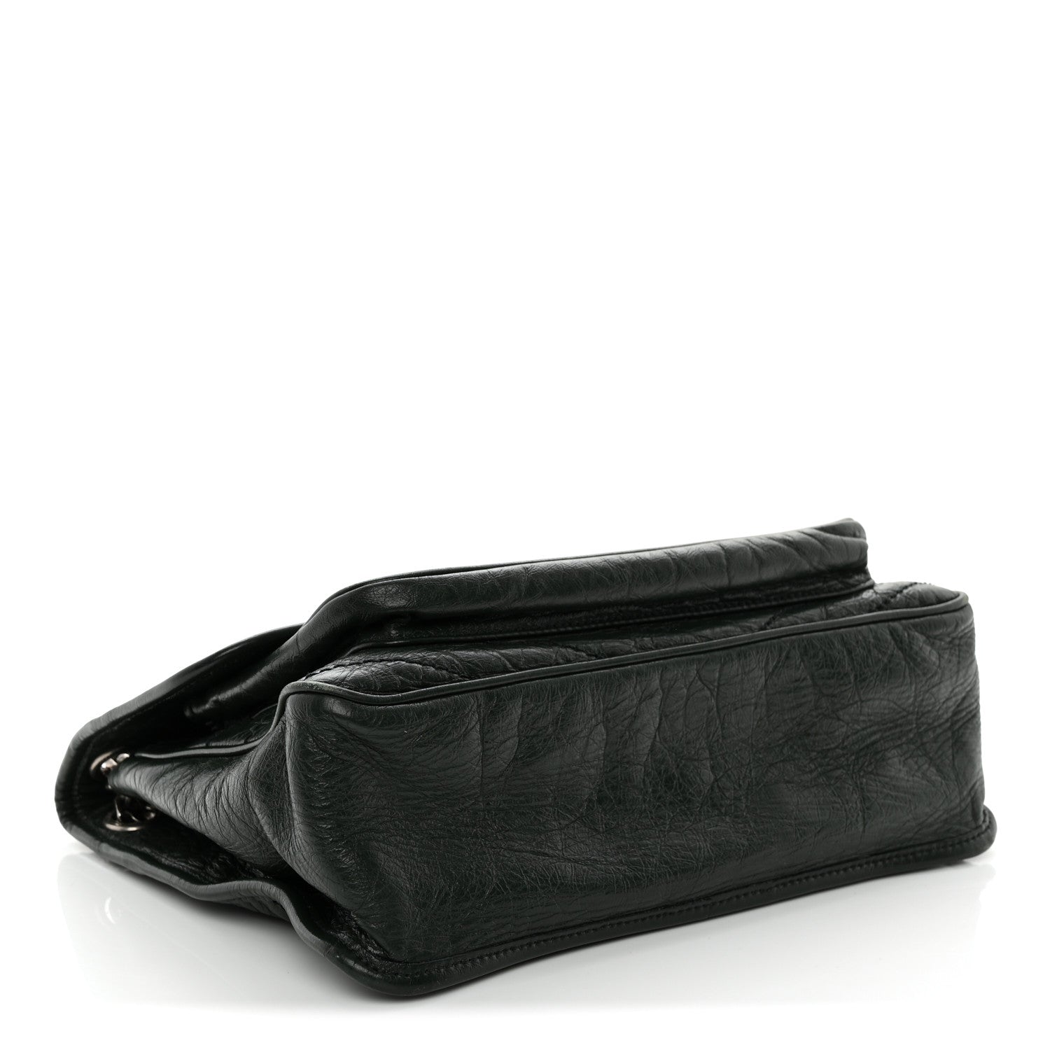 Saint Laurent Crinkled Lambskin Matelasse Monogram Medium Niki Chain Satchel Dark Green 4 of 11