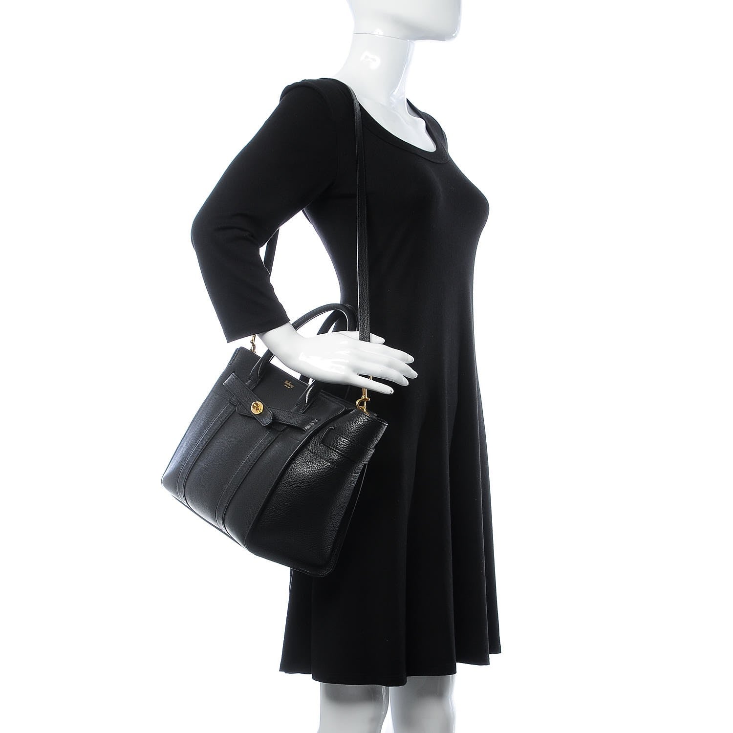 Mulberry Classic Grain Small Bayswater Zip Tote Black 2 of 8