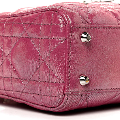 Christian Dior Metallic Lambskin Cannage Mini Lady Dior Rose Cherie 8 of 9
