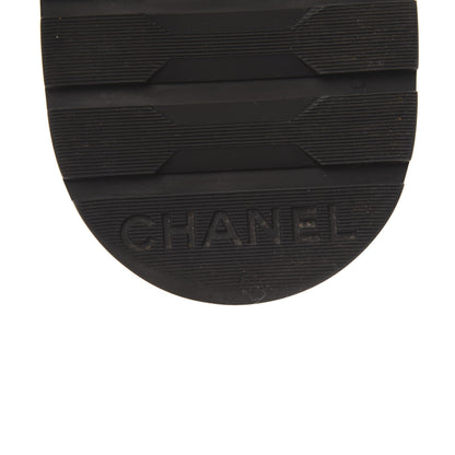 Chanel Shiny Goatskin Calfskin Quilted Lace Up Combat Boots 39 Black 7 of 9