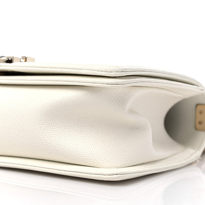 Chanel Caviar Quilted Medium Boy Flap White 9 of 10