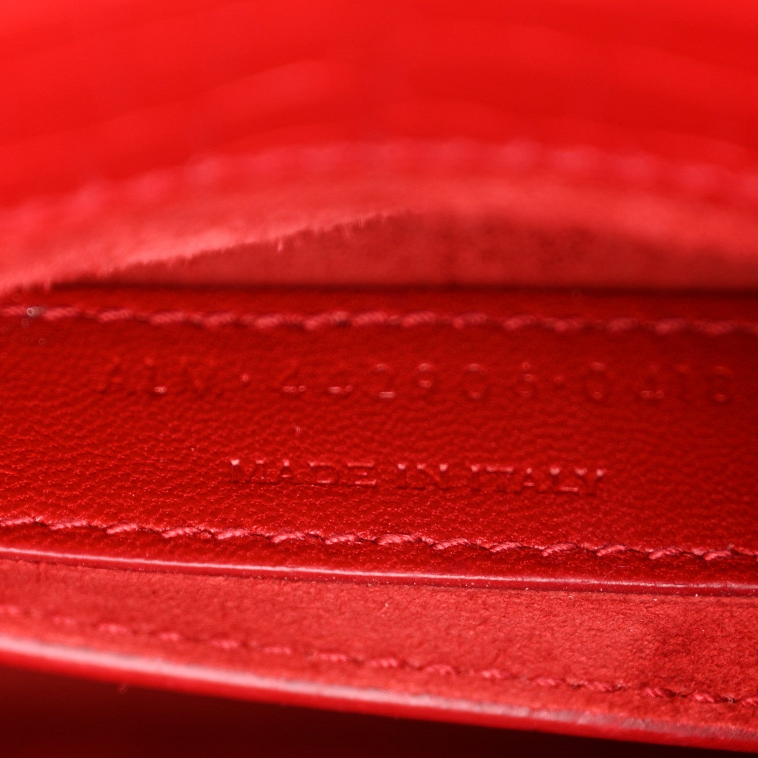 Saint Laurent Calfskin Crocodile Embossed Medium Monogram Sunset Rouge Eros 7 of 15