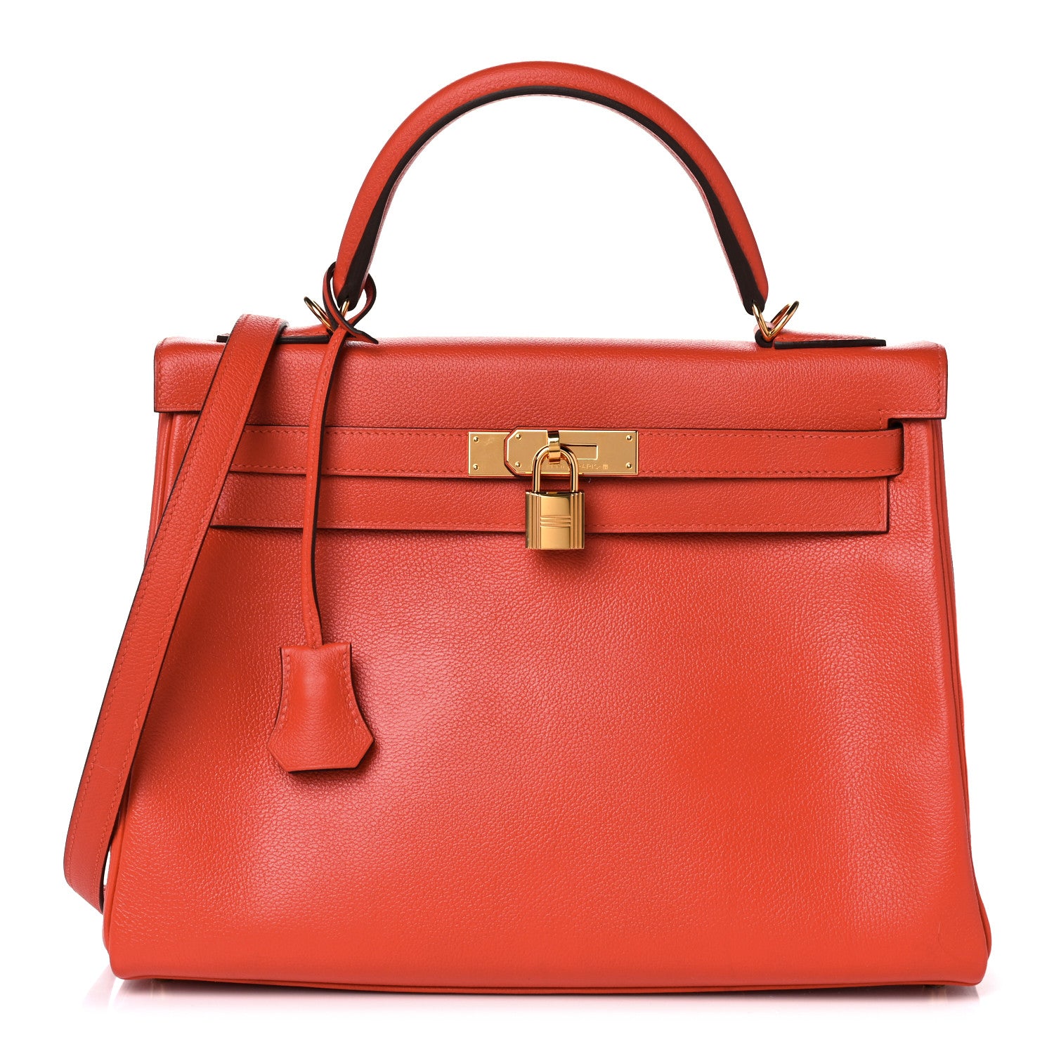 Hermes Evercolor Verso Kelly Retourne 32 Capucine Rouge H 1 of 15