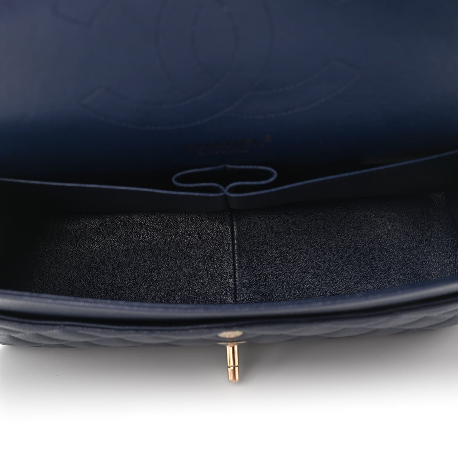 Chanel Caviar Quilted Jumbo Double Flap Navy Blue 5 of 10