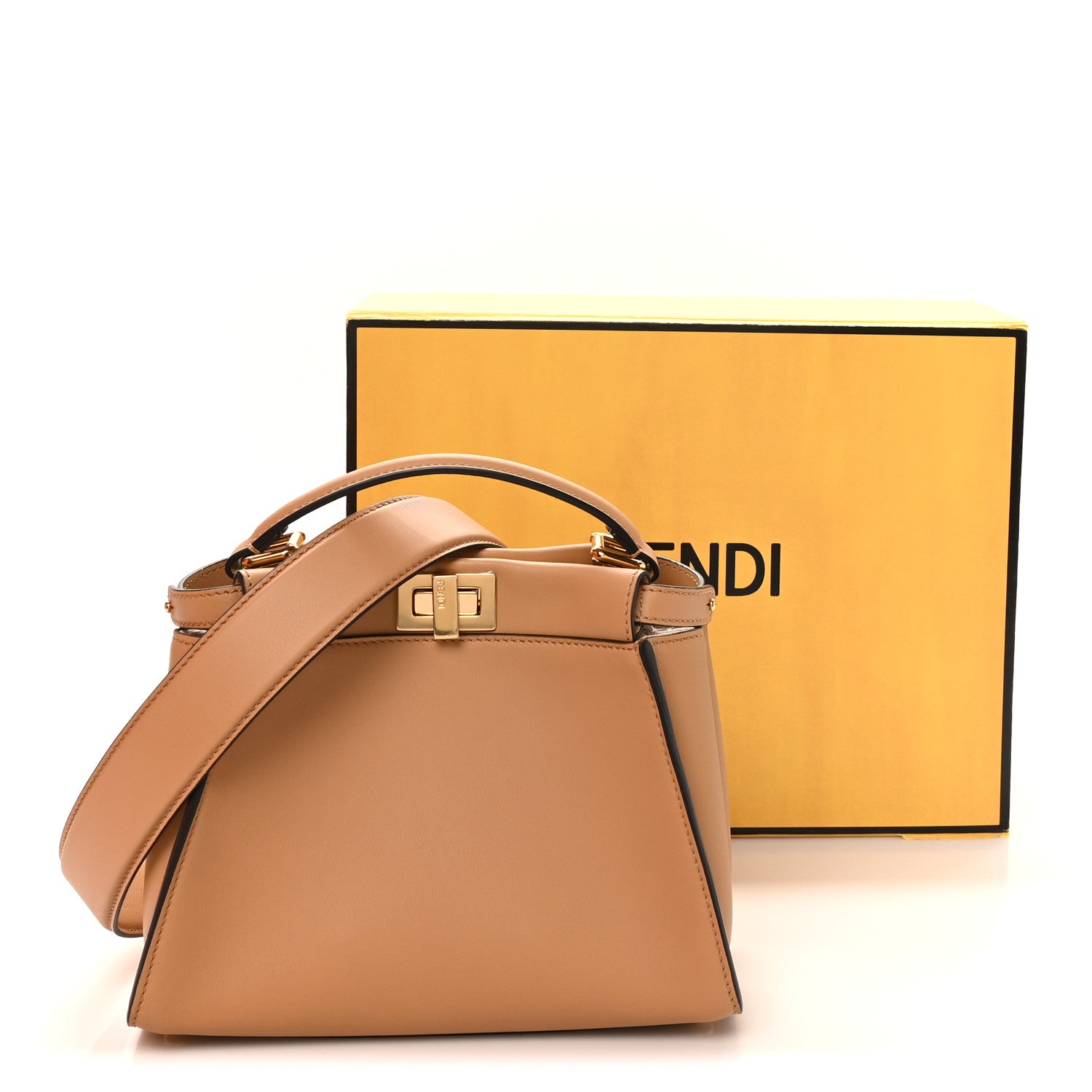 Fendi Vitello Seta Fabric Jacquard FF 1974 Mini Peekaboo Iconic