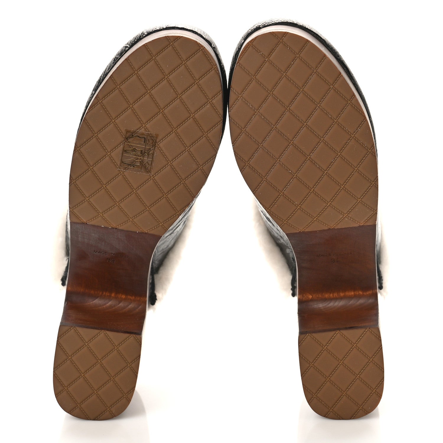 Chanel Crackled Sheepskin CC Mules 39 Black 6 of 9