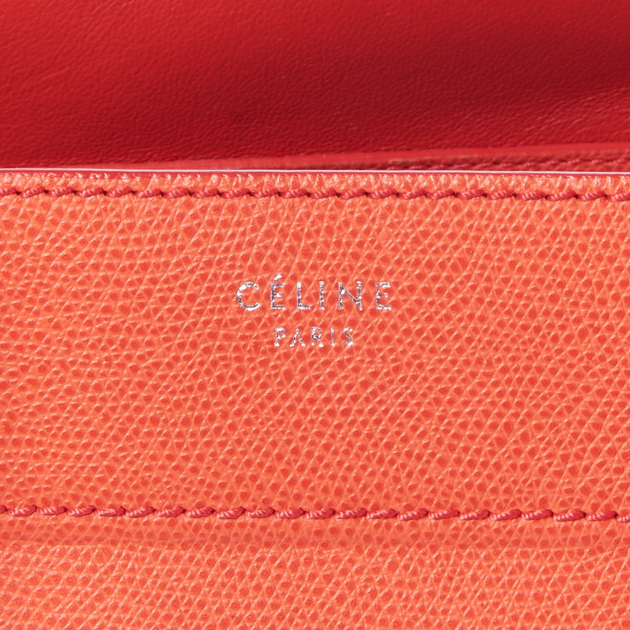 Celine Grained Calfskin Medium Phantom Luggage Coral 7 of 9