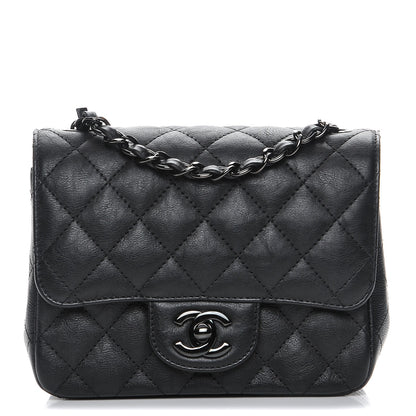 Chanel Crumpled Calfskin Quilted Mini Square Flap So Black 1 of 8
