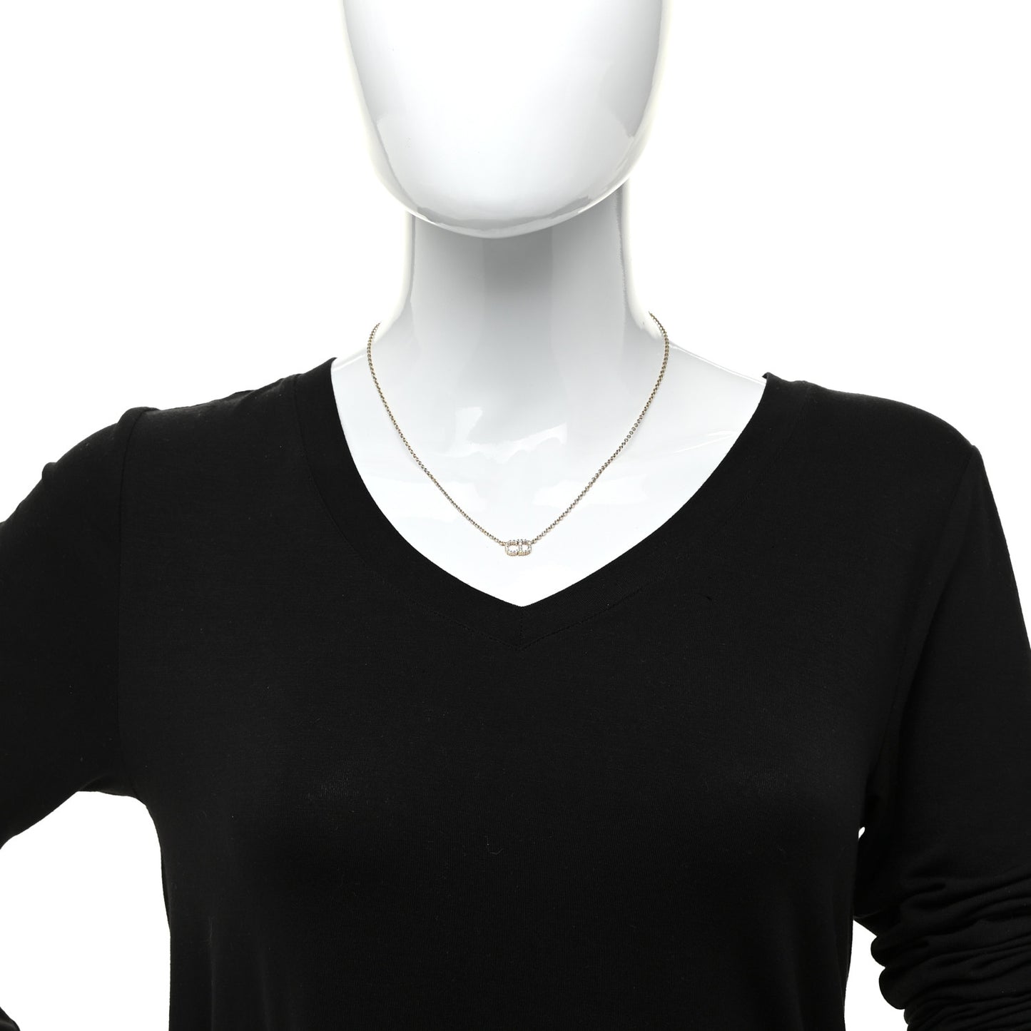 Metal Crystal Clair D Lune Necklace Gold