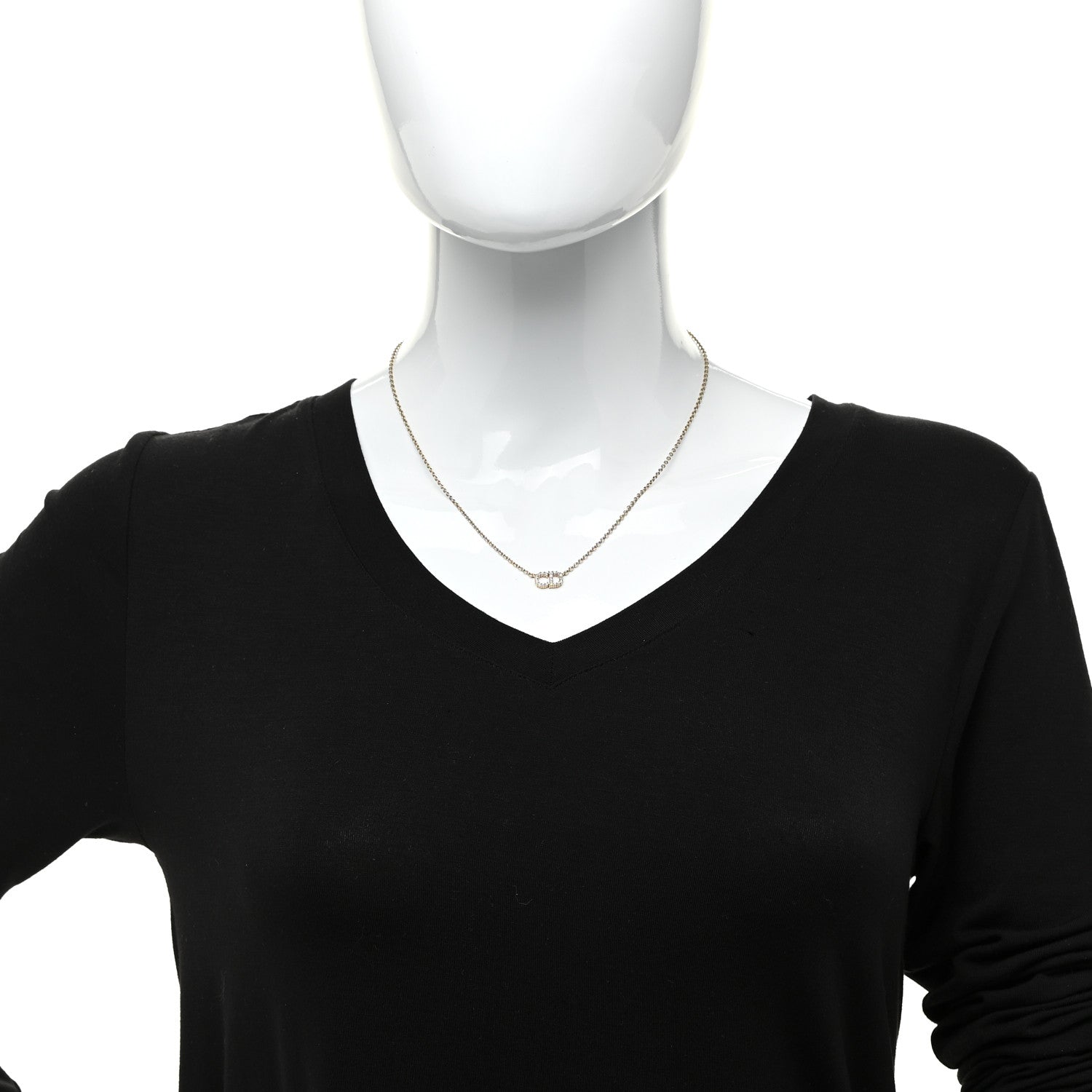 Christian Dior Metal Crystal Clair D Lune Necklace Gold 2 of 5