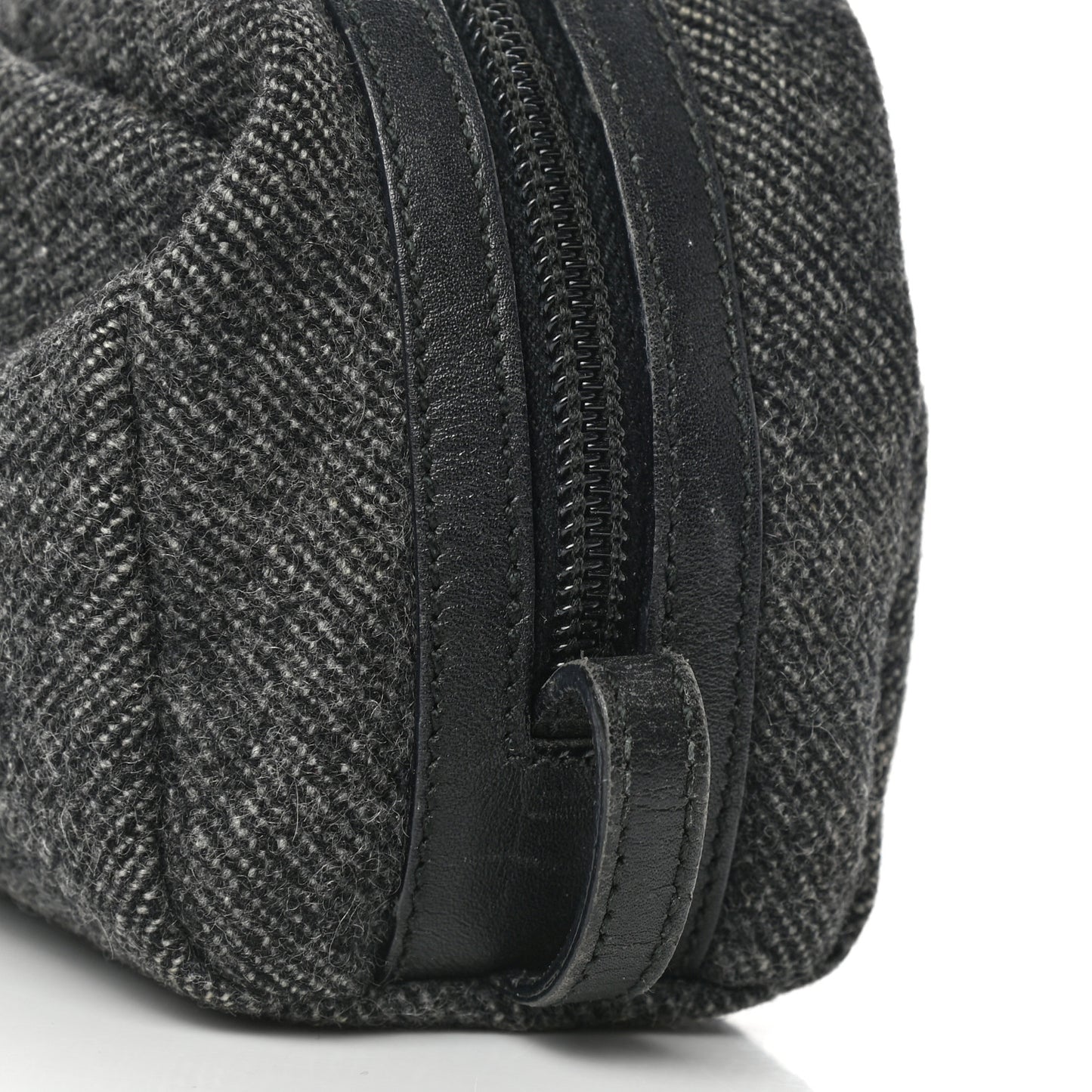 Wool Cosmetic Pouch Grey