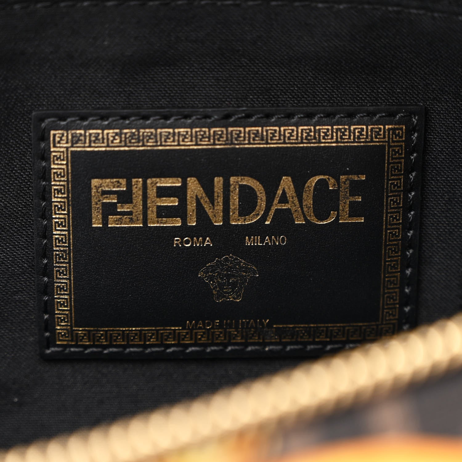 Fendi X VERSACE Nylon Cuoio Romano Fendace FF Baroque Belt Bag Black Gold 6 of 10