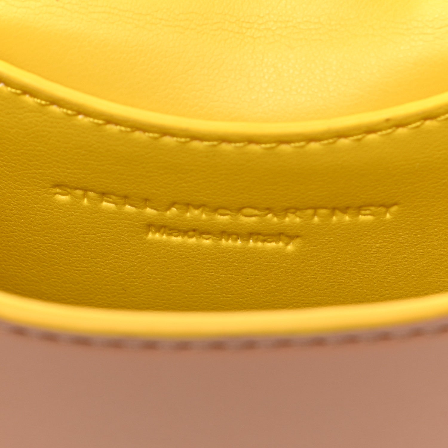 Stella McCartney Eco Alter Nappa Perforated Graffiti Logo Micro Coin Purse Yellow 6 of 9