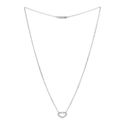 Cartier 18K White Gold Diamond Small Hearts and Symbols Pendant Necklace 2 of 3