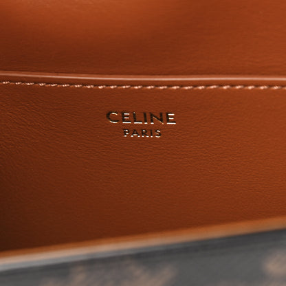 Celine Triomphe Canvas Calfskin Tabou Clutch on Strap Tan 5 of 11