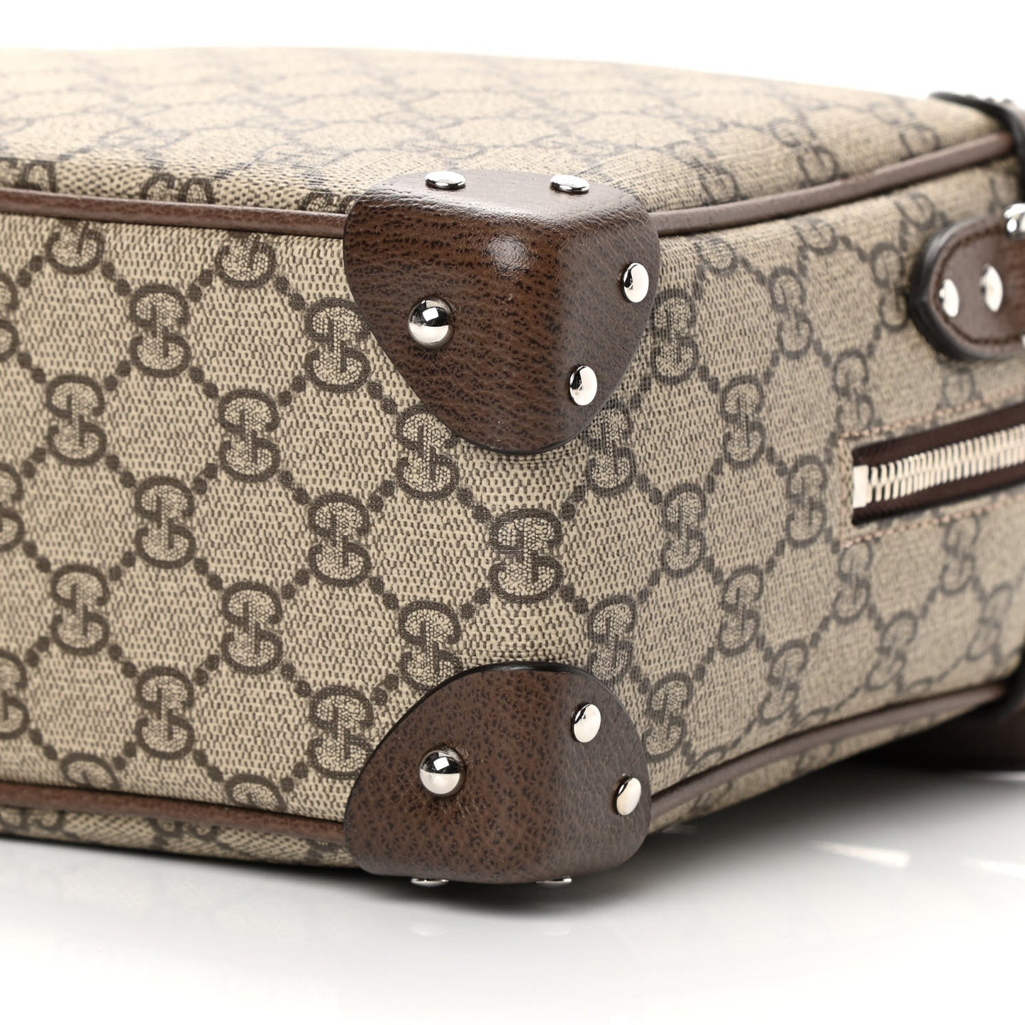 GG Supreme Monogram Textured Calfskin Square Messenger Bag Beige Ebony New Acero