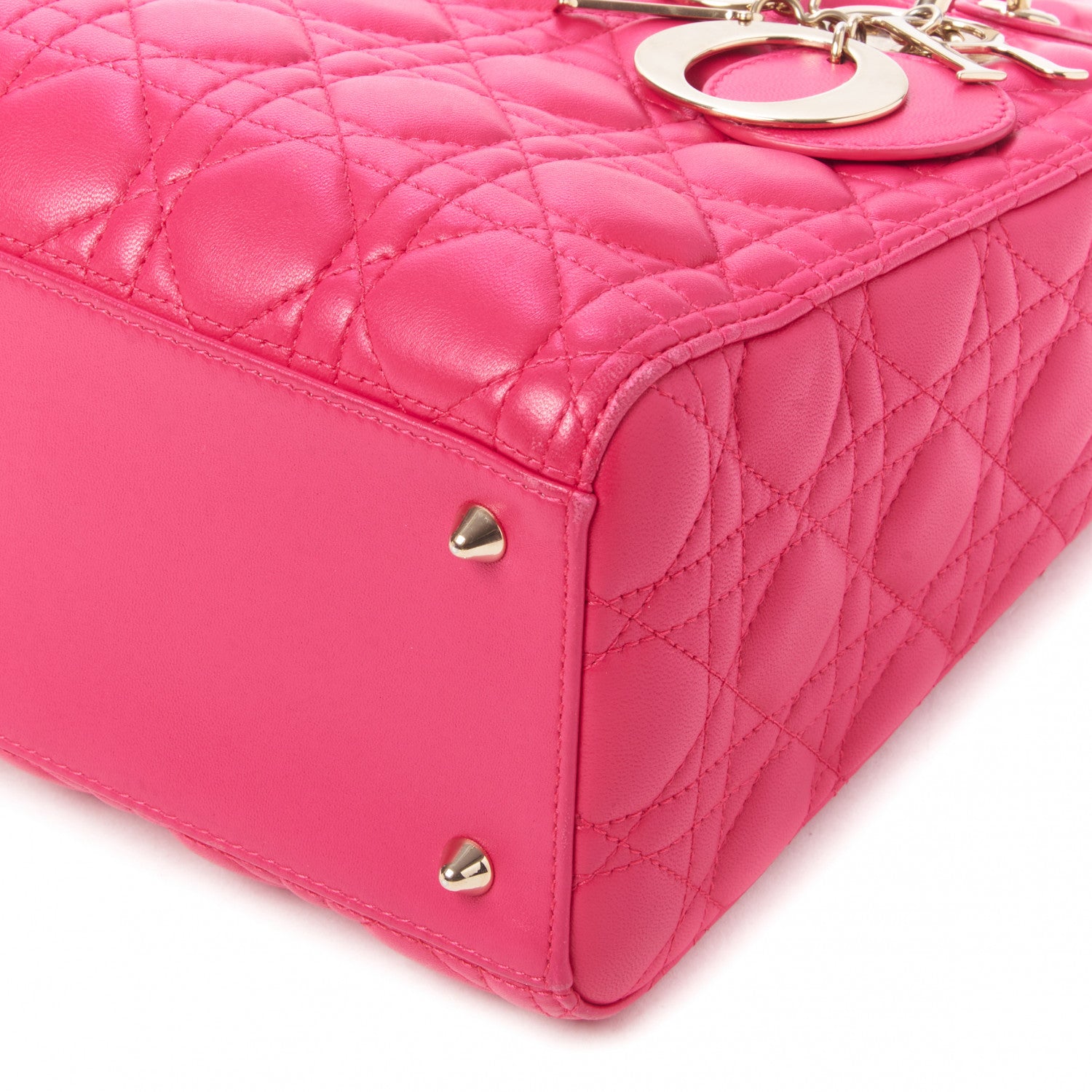 Christian Dior Lambskin Cannage Medium Lady Dior Fuchsia 7 of 8