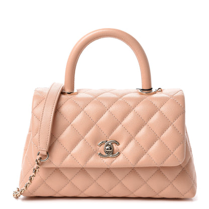 Chanel Caviar Quilted Mini Coco Handle Flap Beige 1 of 10