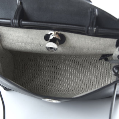 Hermes Toile H Berline Vache Hunter Herbag Zip PM 31 Black Ecru 5 of 9