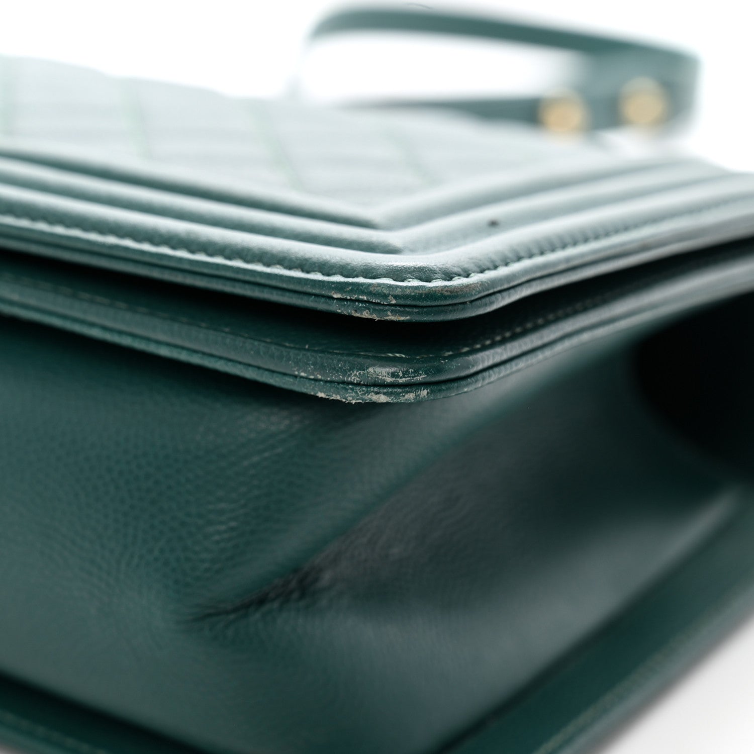 Chanel Caviar Quilted Medium Boy Flap Dark Green 11 of 12