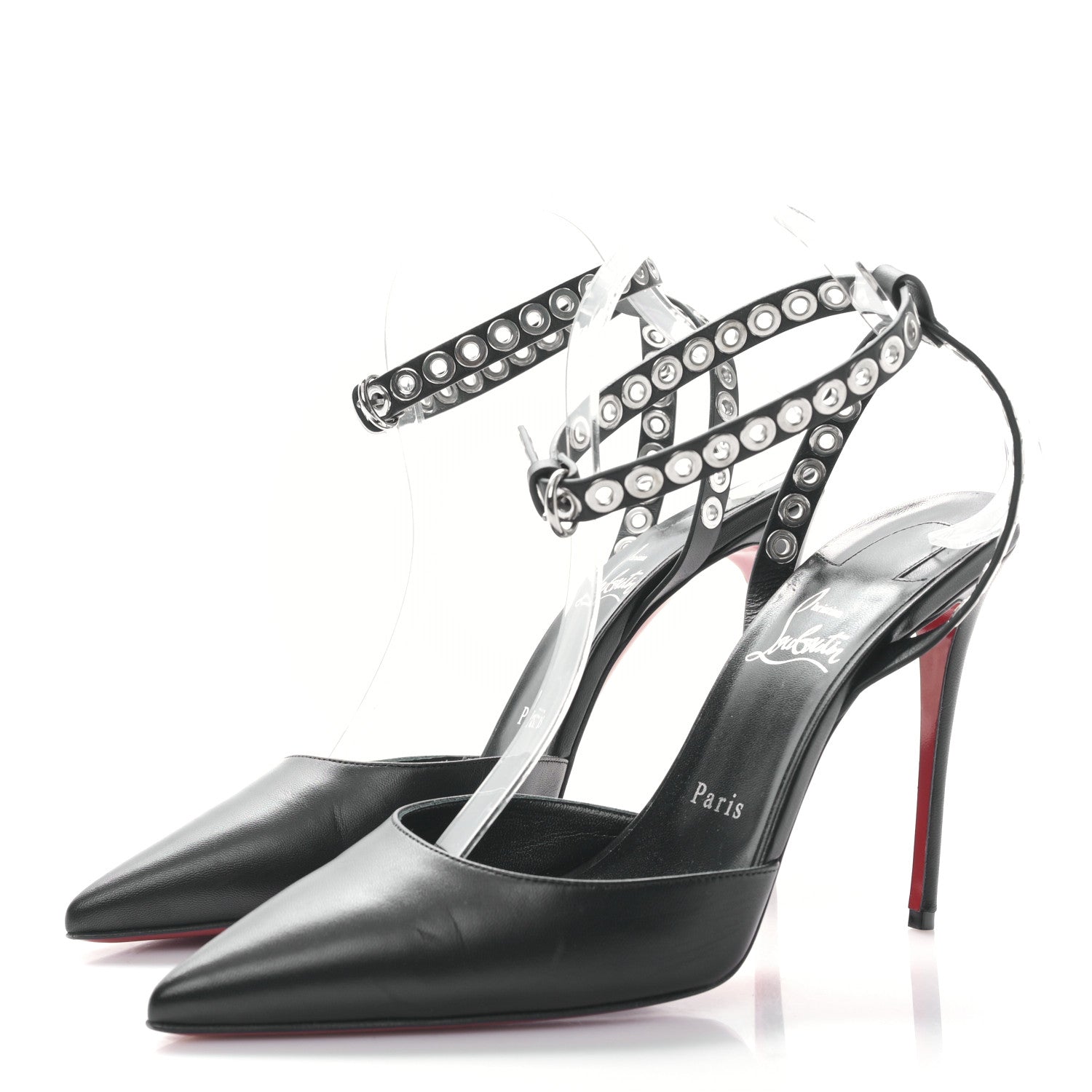 Christian Louboutin Calfskin Embellished Pumpaclou 100 Pumps 39.5 Black 3 of 7