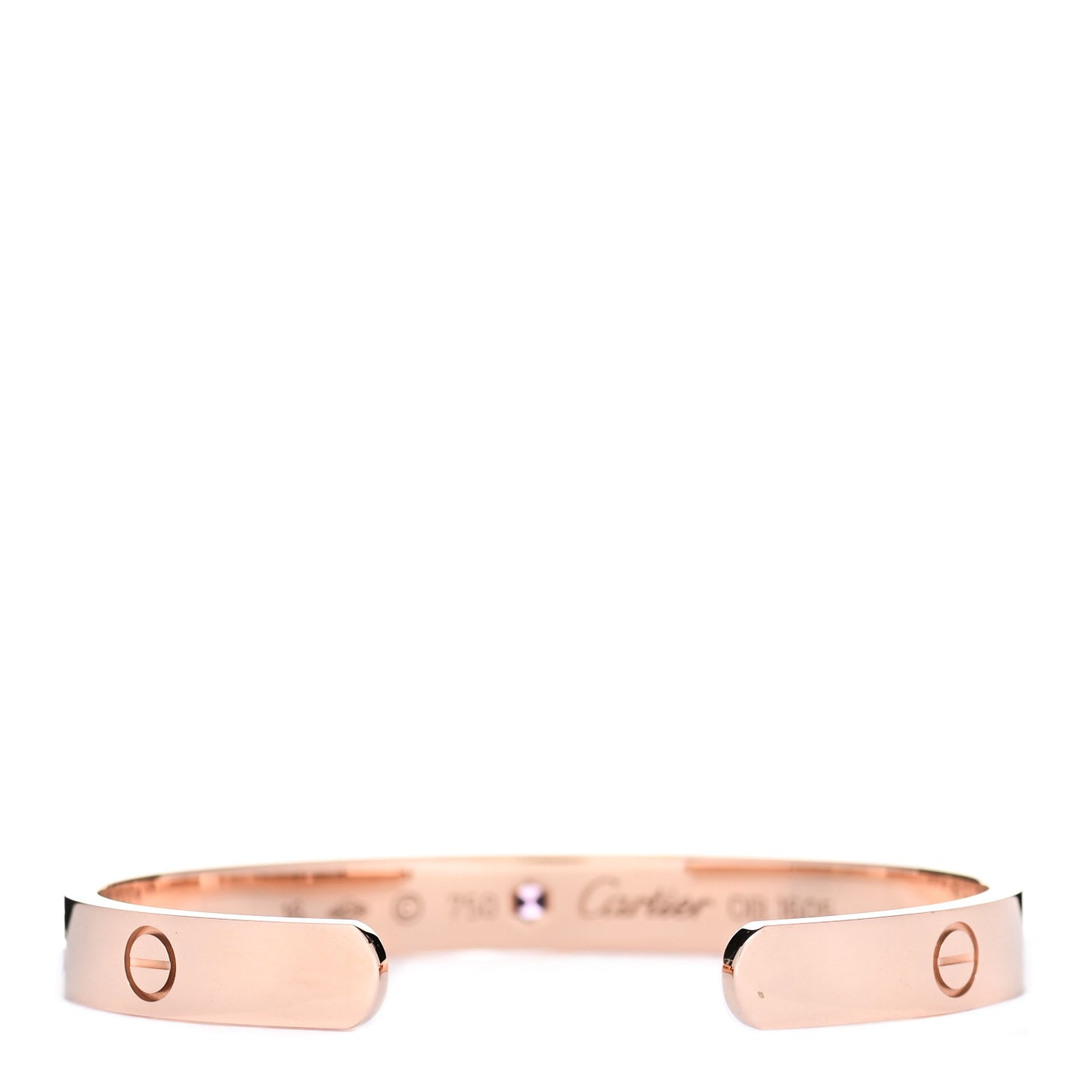 18K Pink Gold Pink Sapphire LOVE Cuff Bracelet 16