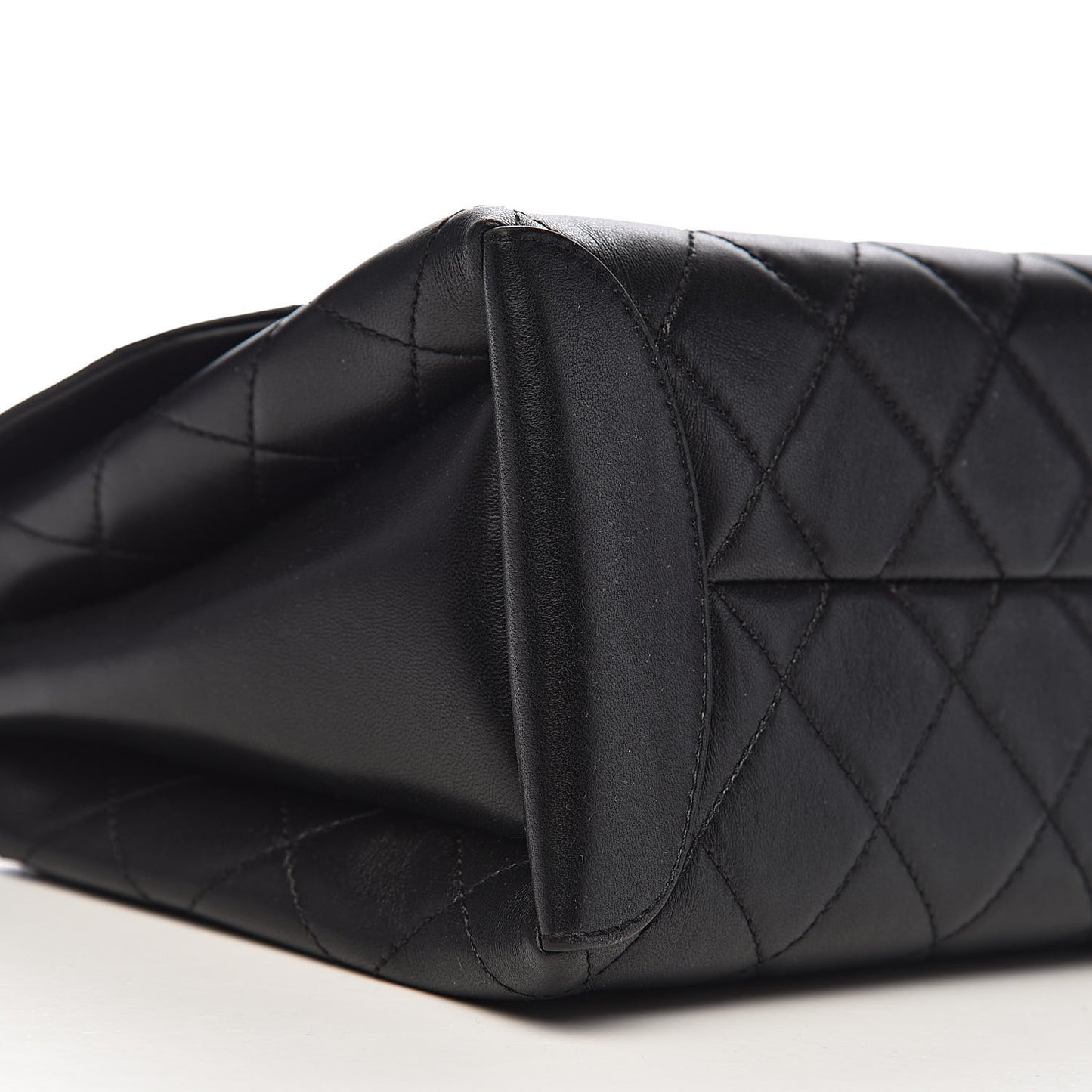 Lambskin Quilted Large Trendy Spirit Top Handle Bag Black