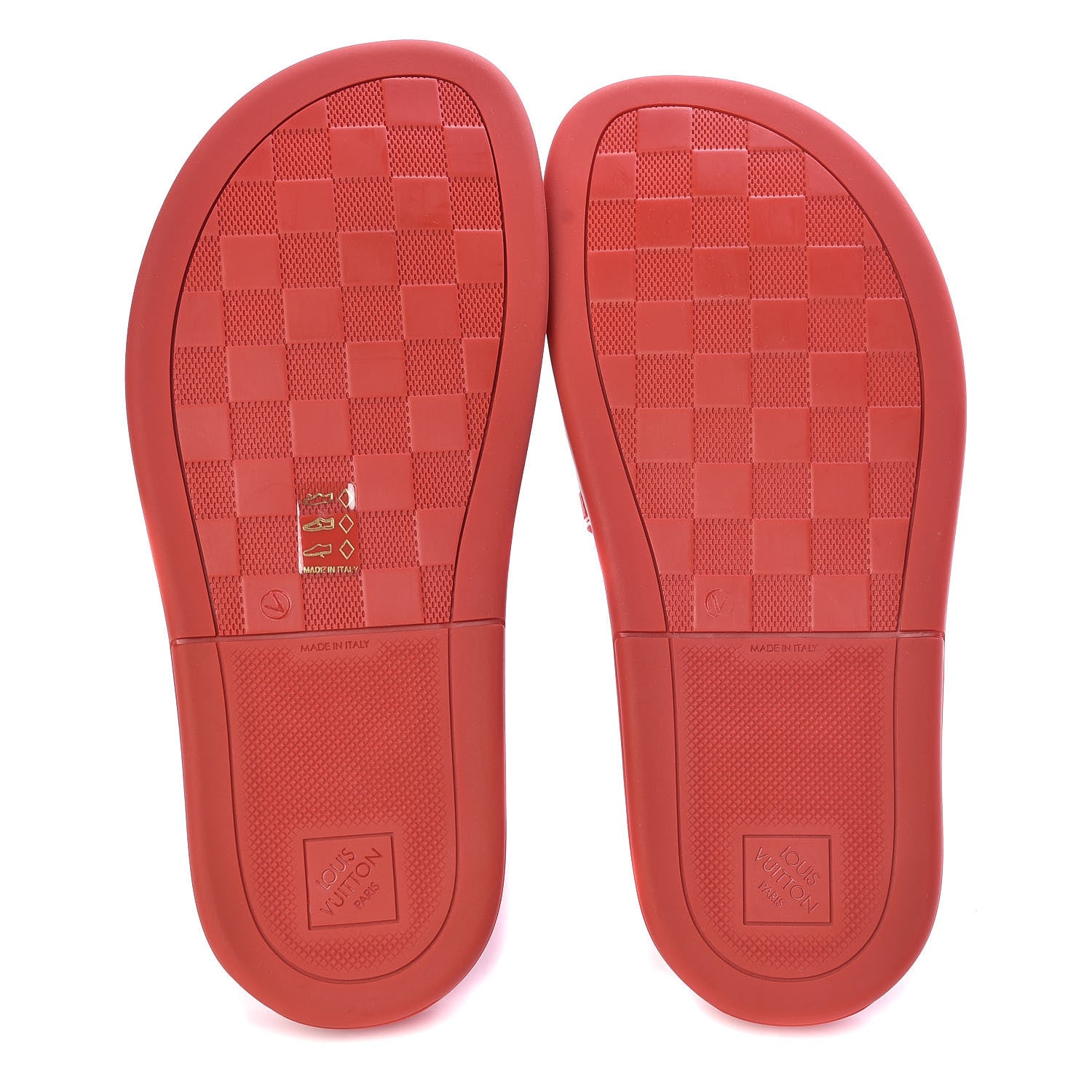 Louis Vuitton Rubber Damier Mens Waterfront Mules 6 Red 5 of 7