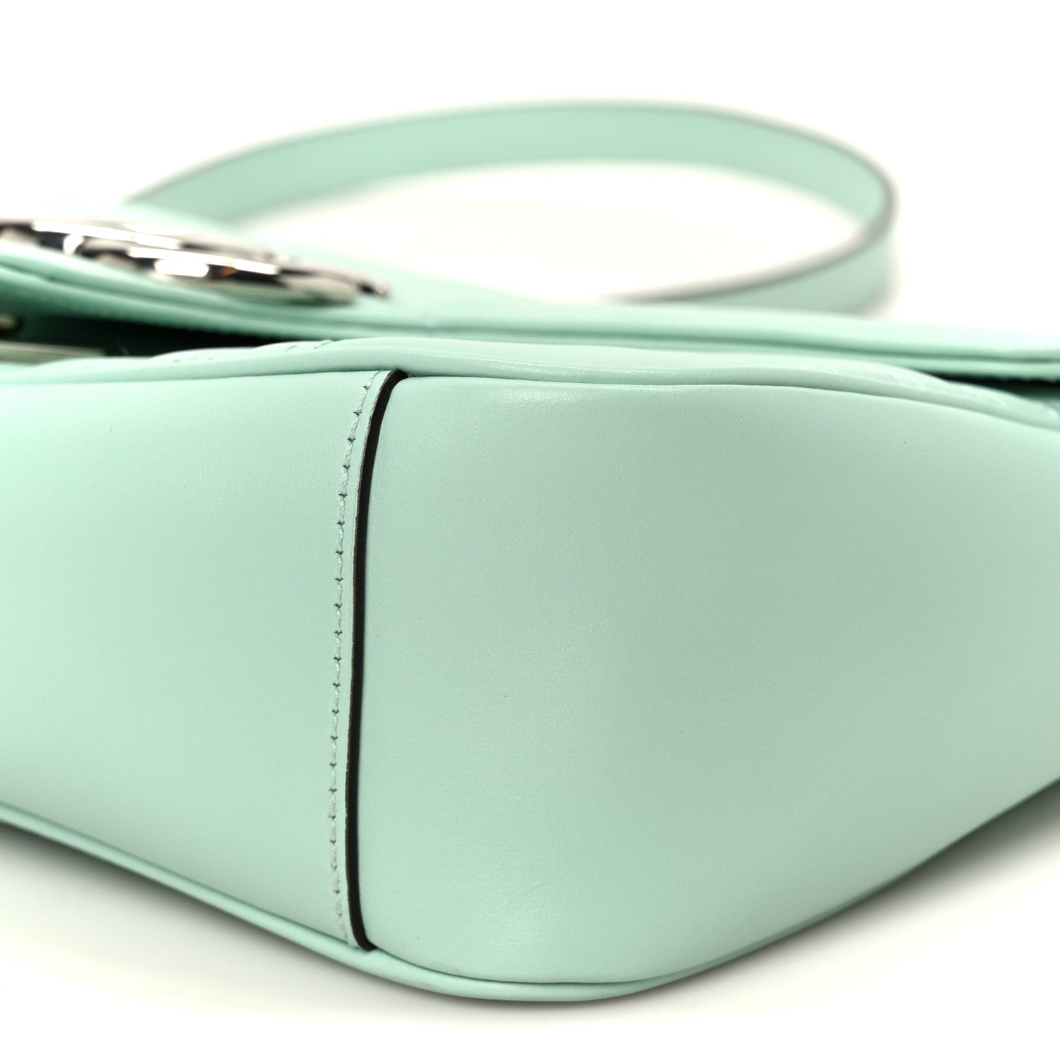Gucci Calfskin Matelasse Small GG Marmont Shoulder Bag Water Green 11 of 12