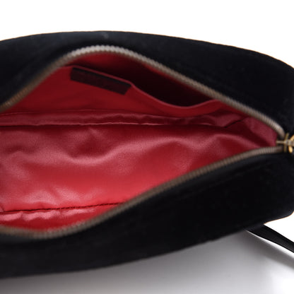 Gucci Velvet Matelasse Small GG Marmont Chain Shoulder Bag Black 5 of 9