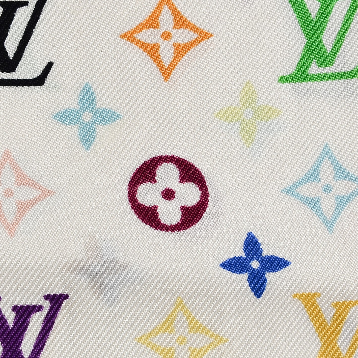 Silk Monogram Multicolor Bandeau White