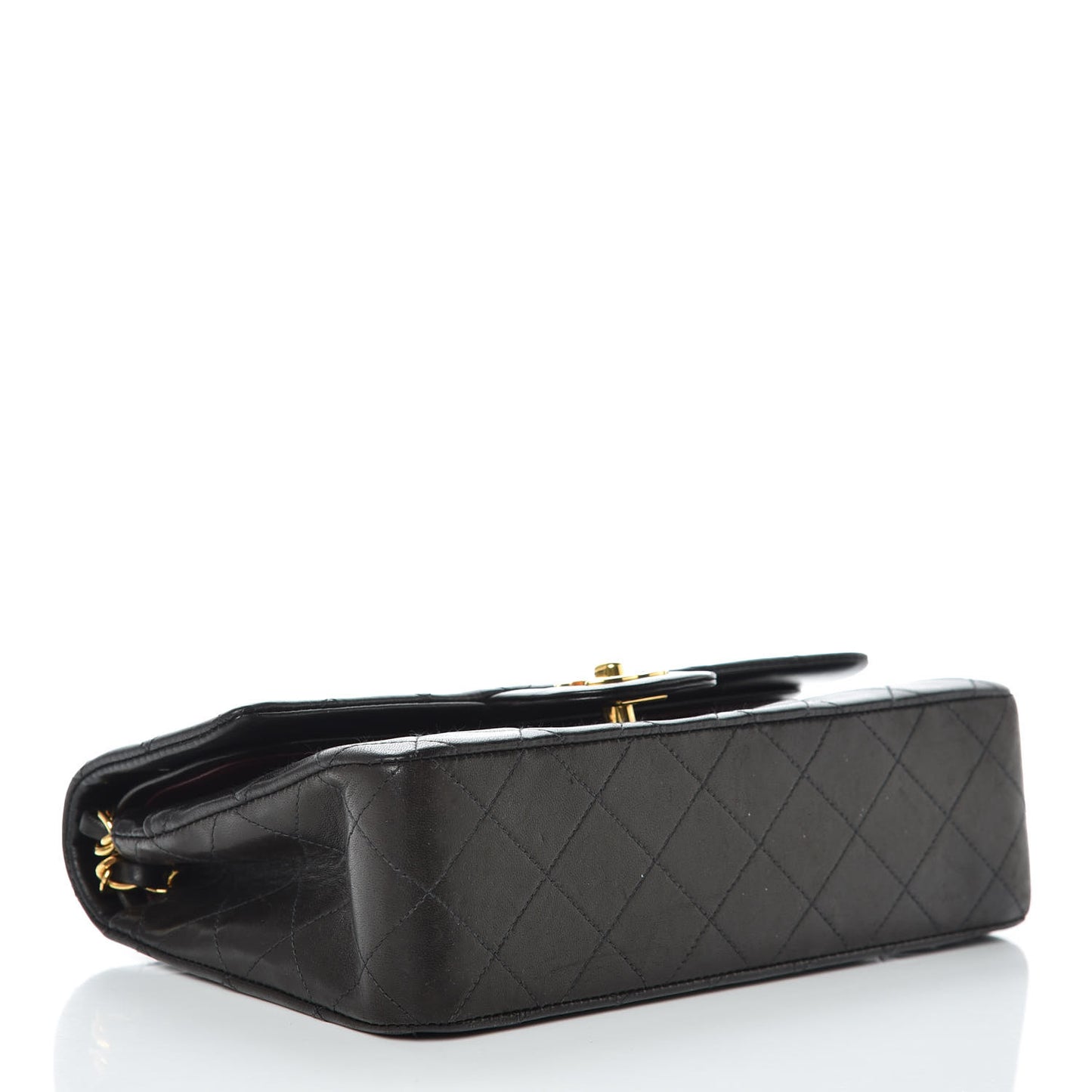 Lambskin Quilted Small Double Flap Black