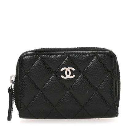 Chanel Caviar Quilted Zip Coin Purse Black 1 of 8