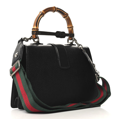 Gucci Dollar Calfskin Crystal Web Medium Dionysus Bamboo Top Handle Bag Black Black Diamond 3 of 10