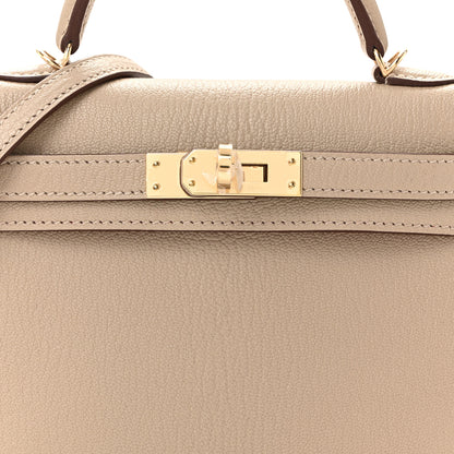 Hermes Chevre Mysore Horseshoe Mini Kelly Sellier 20 Gris Tourterelle Rose Mexico 7 of 10