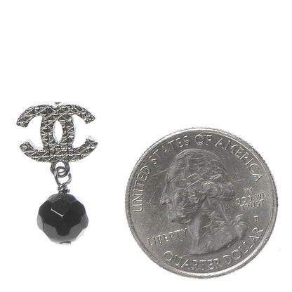 Chanel Ruthenium Bead CC Drop Earrings Black 2 of 3