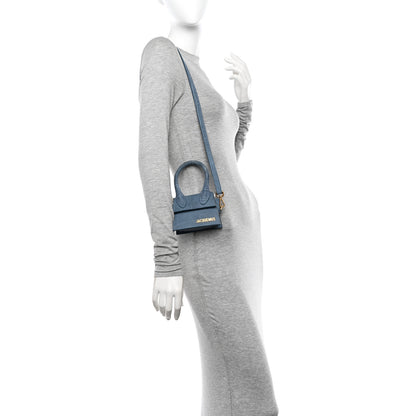 Jacquemus Suede Crocodile Embossed Le Chiquito Blue 2 of 9