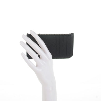 Saint Laurent Grained Calfskin 5 Fragments Zip Pouch Card Holder Black 2 of 7