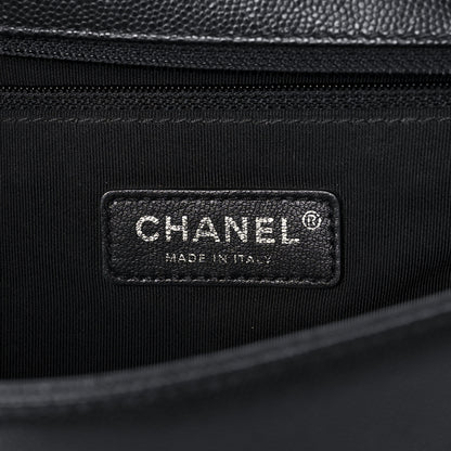 Chanel Caviar Chevron Quilted New Medium Boy Flap Black 6 of 9