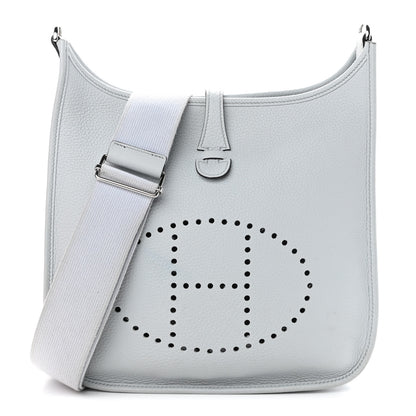 Hermes Taurillon Clemence Evelyne III PM Bleu Pale 1 of 14