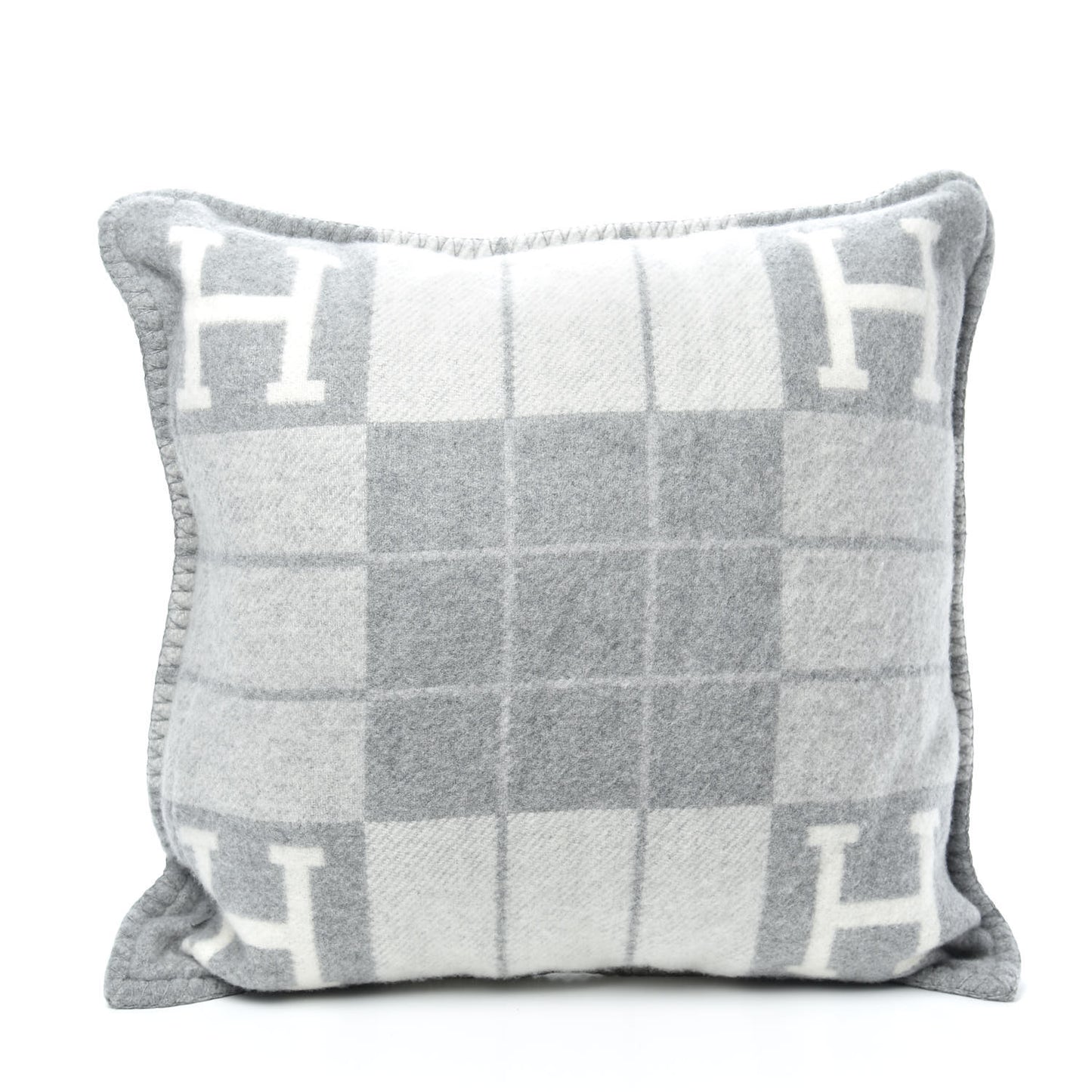 Wool Cashmere Avalon III Pillow PM Ecru Gris Clair