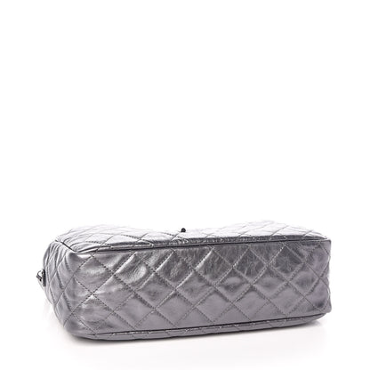 Chanel Metallic Aged Calfskin Quilted Medium Reissue Camera Case Dark Silver 4 of 11
