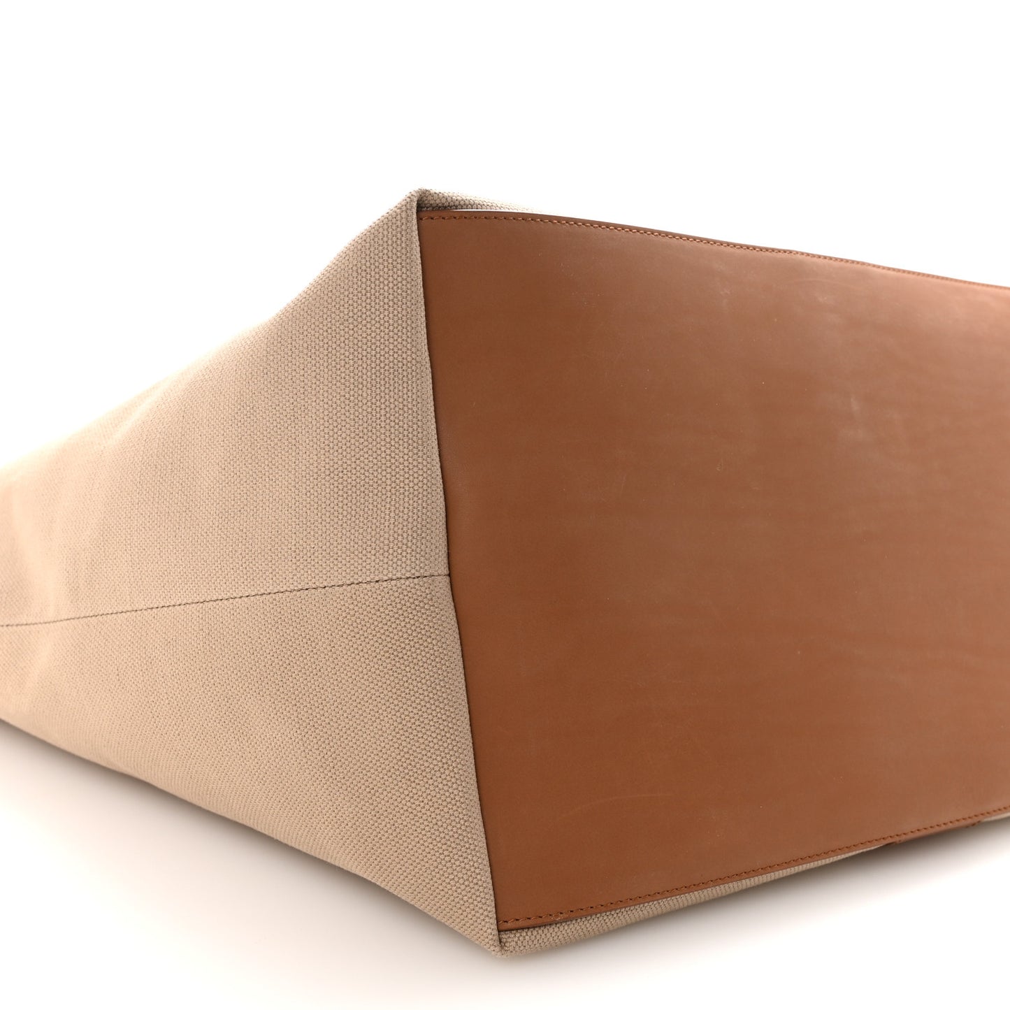 Canvas Calfskin Y Tote Tan Natural