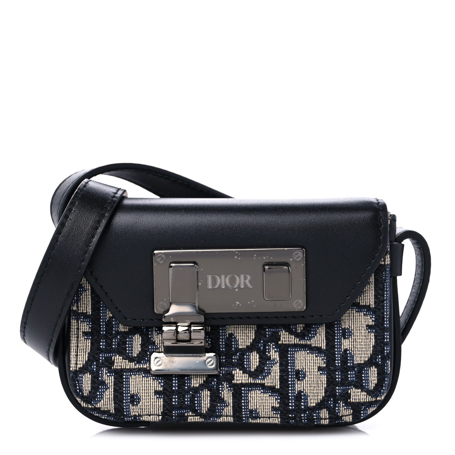 Christian Dior Oblique Smooth Calfskin Nano Pouch Beige Black 1 of 8