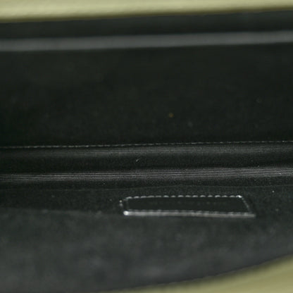 Saint Laurent Grain De Poudre Matelasse Chevron Monogram Envelope Clutch Light Sage 5 of 8