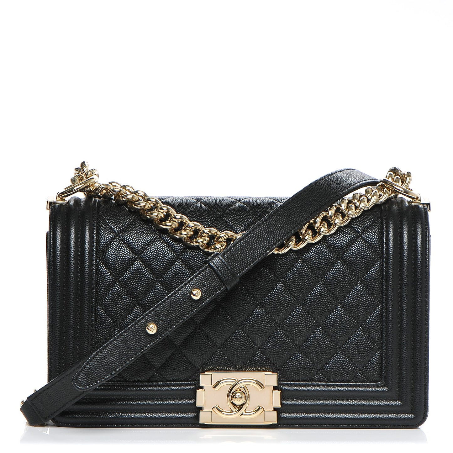 Caviar Quilted Medium Boy Flap Black