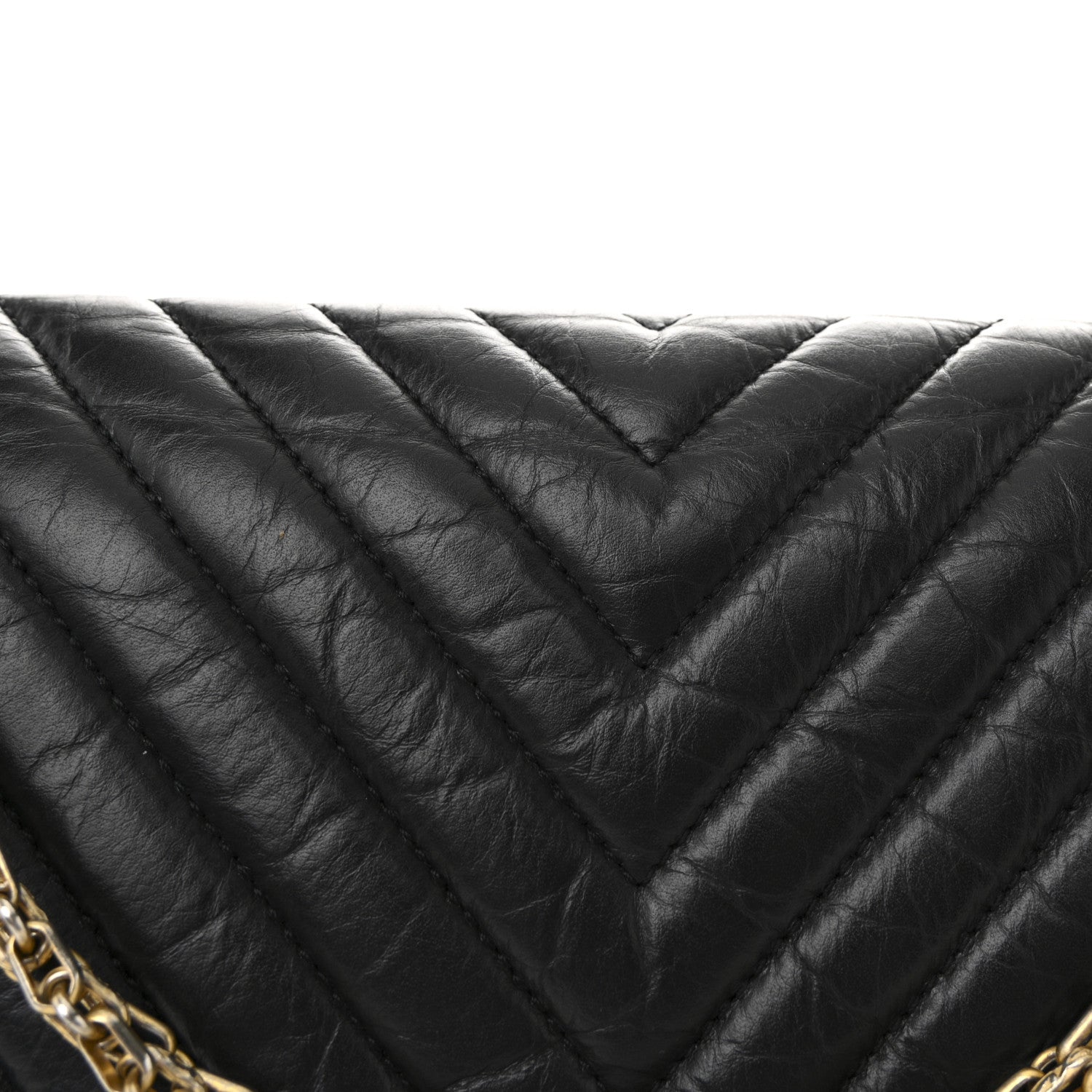 Chanel Aged Calfskin Chevron Quilted 2.55 Reissue 226 Flap Black 8 of 10