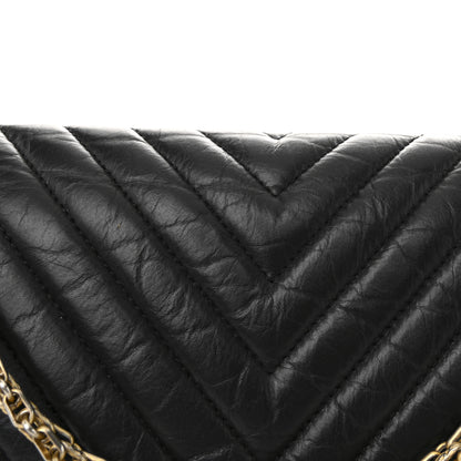 Chanel Aged Calfskin Chevron Quilted 2.55 Reissue 226 Flap Black 8 of 10