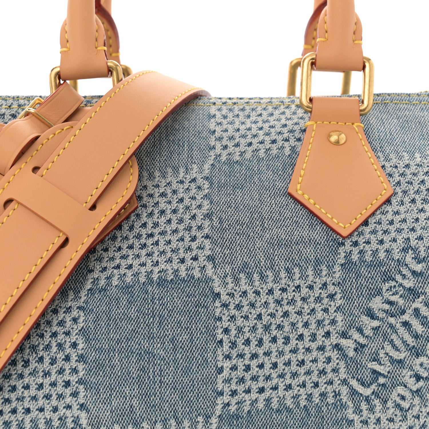 Louis Vuitton Damier Denim 3D Speedy Bandouliere 25 Bleu 7 of 9
