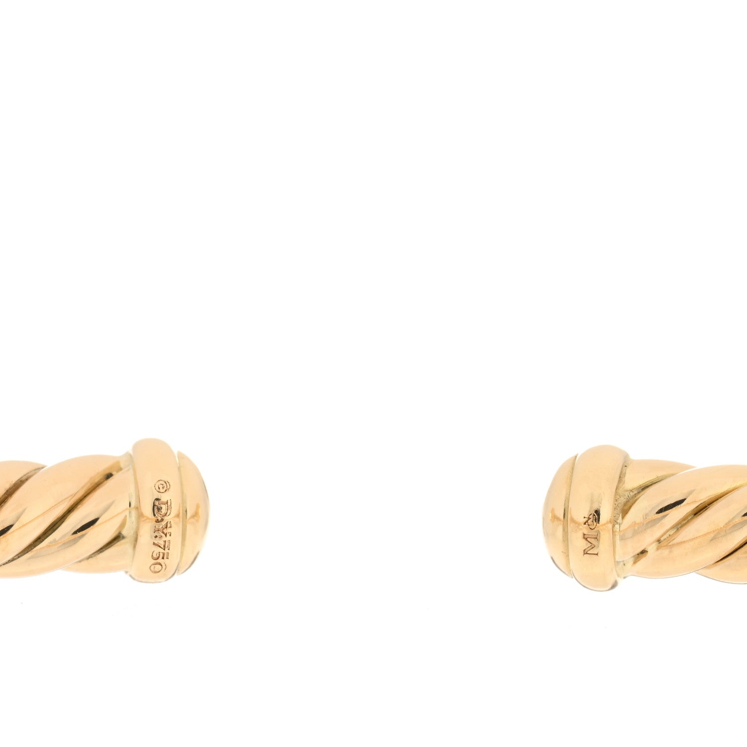 David Yurman 18K Yellow Gold 4mm Cablespira Bracelet 3 of 3